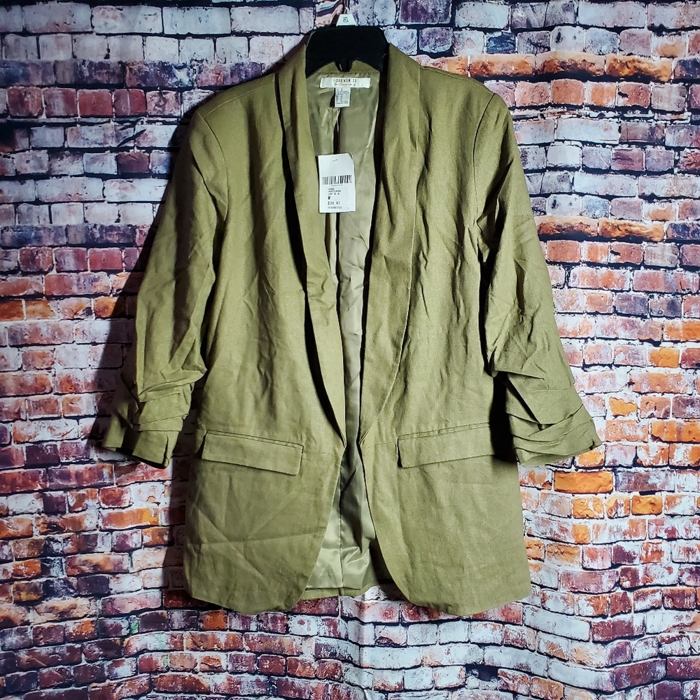 Forever 21 Career Jacket Light Olive